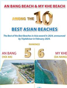 AN BANG & MY KHE RANKED AMONG THE 10 BEST ASIAN BEACHES
