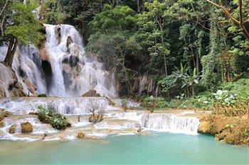 kuangsi water falls in laos