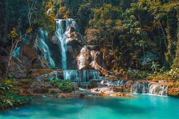 kuangsi water falls in laos