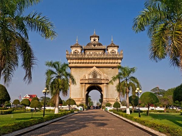 Patuxai monument (Victory Gate), Laos’ version of the Arc de Triomphe