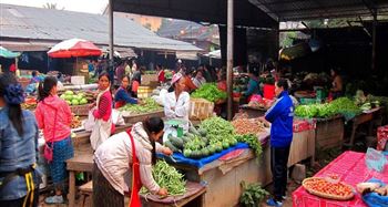 local market in laos